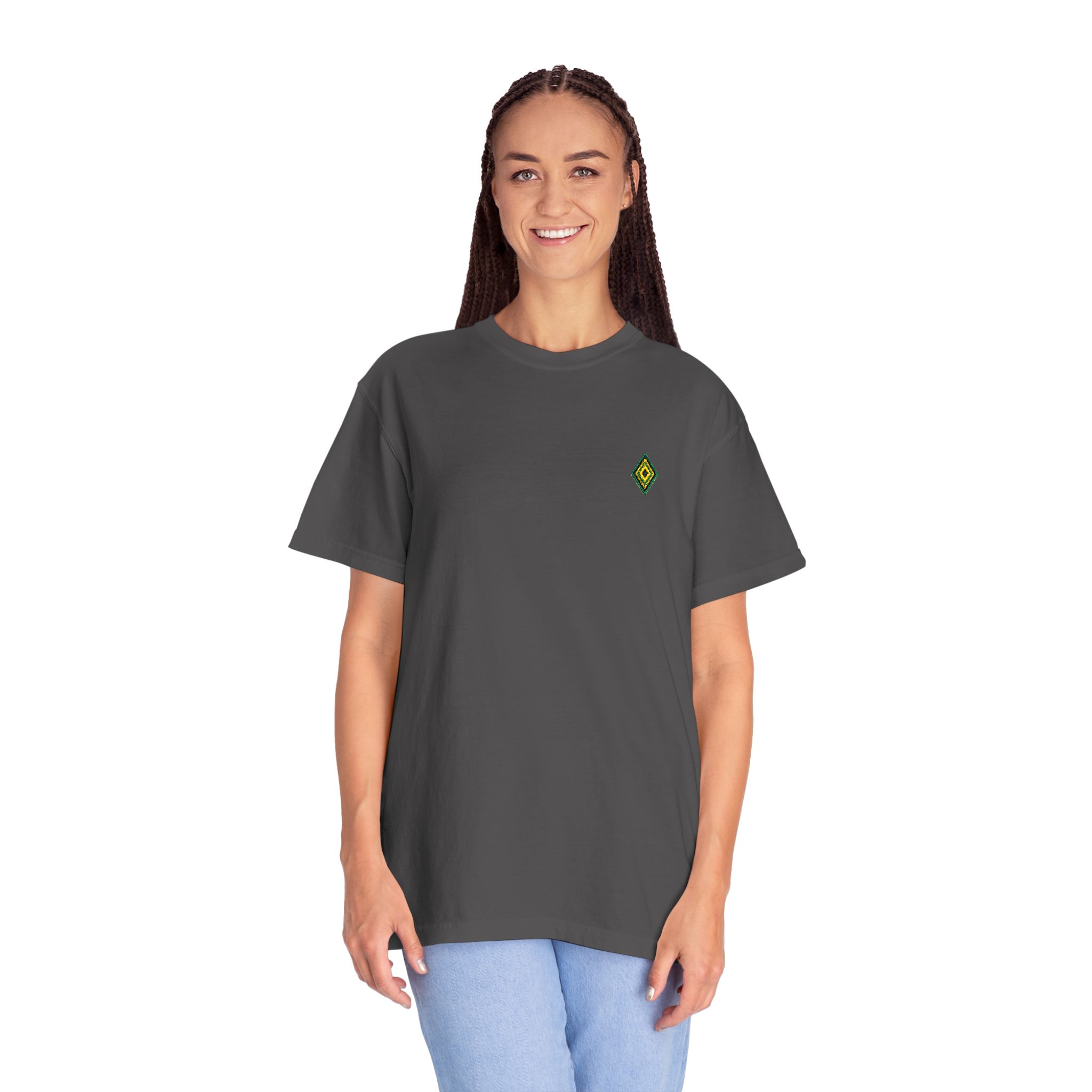 Minimal Script 'Enter text' Chest Print T-Shirt | Customizable Plain Tee - Image 24