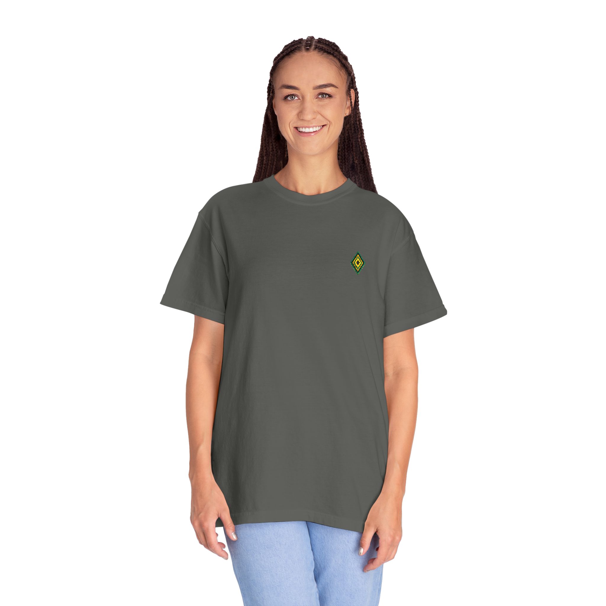 Minimal Script 'Enter text' Chest Print T-Shirt | Customizable Plain Tee - Image 12